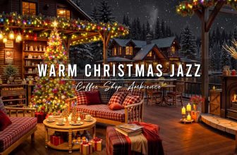 Christmas Jazz Music 🎄 Relaxing Winter Night with Warm Jazz Music at Christmas Coffee Shop Ambience