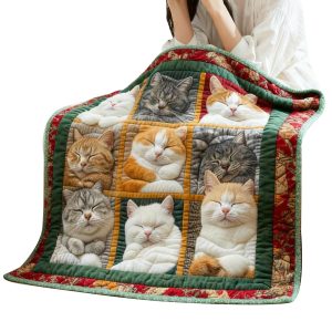 Throw Blanket Adorable Warm Cat Print Pattern Flannel Blanket