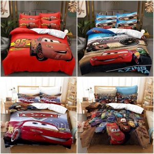 Cars Lightning McQueen Quilt Duvet Cover Bedding Set Pillowcase Single Double