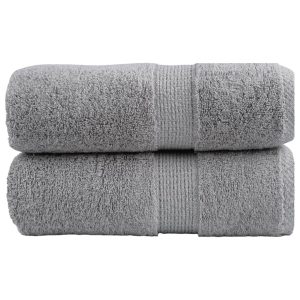 Premium Guest Towels SOLUND 2pcs Grey 30x50cm 600gsm vidaXL