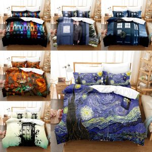 Kids Doctor Who 3D Quilt Duvet Cover Bedding Sets Pillowcases Single Double Xmas
