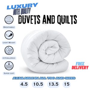 Hotel Quality Duvet Quilt Size Single Double Super King All Tog 4.5 10.5 13.5 15
