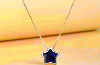 Black Shiny Crystal Star Pendant 925 Sterling Silver Chain Women Jewellery Gifts