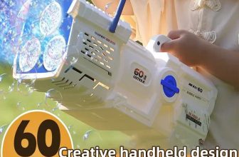 Kids Electric Bubble Gun LED Light Automatic Soap Machine Outdoor Toy Boys Girls