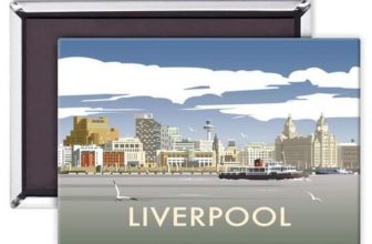 Liverpool Waterfront view from the Mersey  by Dave Thompson fridge magnet