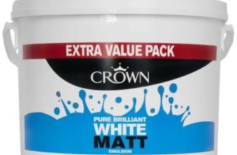 Crown Matt Emulsion Pure Brilliant White Wall  Ceiling Paint Size 2.5L, 5L