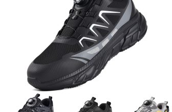 Safety Trainers for Men Steel Toe Work Sneaker Rotating Buckle Puncture Proof UK