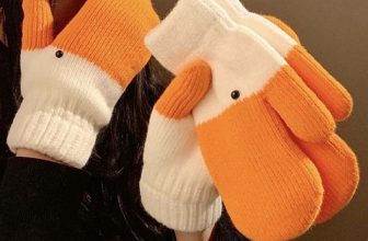 Cartoon Goose Gloves Windproof Anti-cold Mittens Polyester Winter Knitted Gloves