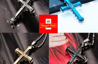 New Stainless Steel Cross Bamboo Joint Necklace Crystal Pendant Chain UK Seller