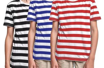 Kids Striped T-Shirt Children’s Cotton School Sport Short Sleeve Round Neck Top