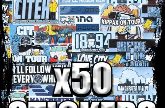 50x Manchester City Ultras Stickers:  Inspired by Citeh, Awaydays, Football