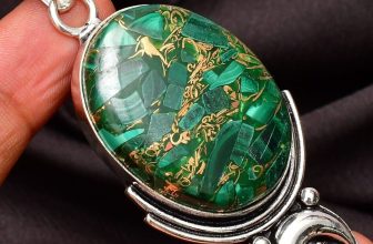 Copper Malachite Gemstone 925 Sterling Silver Handmade Jewelry Pendant 2.10″