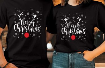 Merry Christmas Red Nose Reindeer T-Shirt Rudolph Xmas Holiday Gift Top T-5064