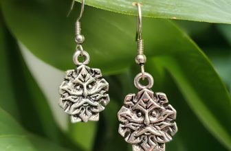 Green Man Earrings Antique Silver Tone Ethnic Woodland Pagan Wiccan Jewellery