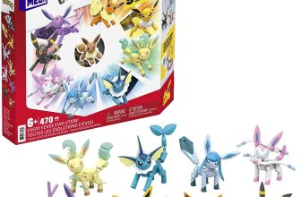 MEGA Pokémon Building Toys Set Every Eevee Evolution with 470 Pieces, 9 Poseable