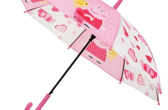 Peppa Pig Pink Umbrella High Quality Easy Holding Push Button Kids Rainy Days