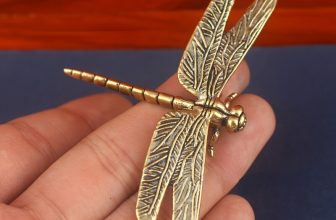 Vintage Brass Dragonfly Figurine, Antique Desk Decor, Tea Pet Collectible