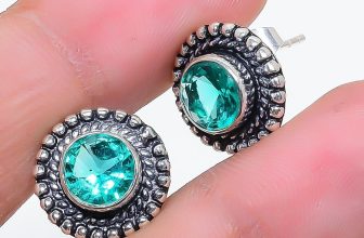 Paraiba Tourmaline Gemstone Handmade 925 Sterling Silver Jewelry Stud Earring