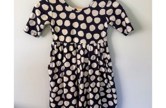 Hanna Andersson Black and White Polka Dot Dress – Size Girls 8