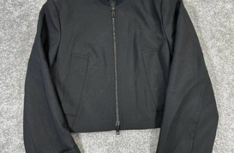 Sportmax Jacket Womens 6 Black Full Zip Cropped Bomber *