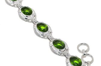Green Peridot Gemstone Handmade 925 Sterling Silver Jewelry Bracelet Size 7-8″