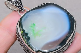 Botswana Agate Gemstone Handmade Engagement Jewelry Vintage Pendant 2.30″ SR 172