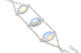 Fire Opalite  Gemstone Handmade 925 Sterling Silver Jewelry Bracelet Size 7-8″