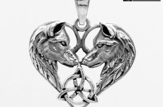 925 Silver Wolves Eternal Love Triquetra Celtic Pagan Pendant ✔️Solid ✔️Quality