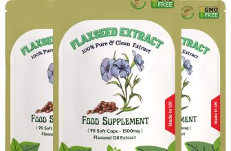 Flax Seed Oil 1500mg – Omega 3 6 9 Fatty Acids, Heart Health Supplement-Vegan