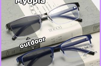 Photochromic Business Myopia Glasses Half Frame Anti-blue Light Short Sight…