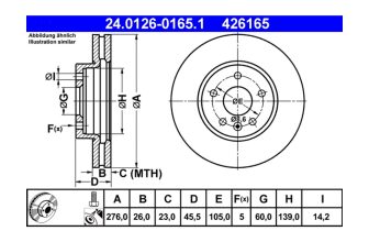 2x BRAKE DISC 24.0126-0165.1 FOR VAUXHALL ASTRA/Mk/VI CHEVROLET AVEO CRUZE 1.2L