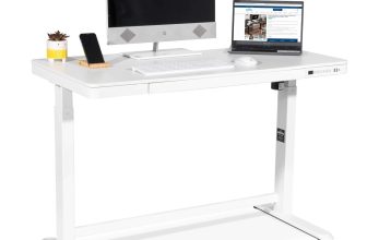 Electric Standing Desk, Adjustable with USB & Drawer, 1200 x 600mm – White