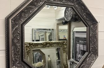 Pewter Antique Octagon Mirror Frame 65cm x 65cm Ornate Design Fabulous