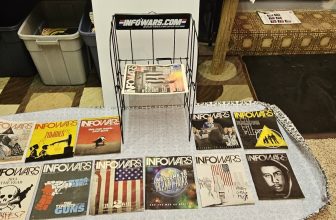 Alex Jones Infowars Vol. 1 -12   Lot of 12 with original  Infowars magazine rack