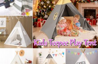 160CM Large Canvas Kids Teepee Star Wood Indian Tent Child In/Outdoor Play House