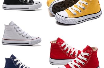 Boys Girls High Top Lace Up Unisex Pumps Canvas Running Trainer Walking Shoes