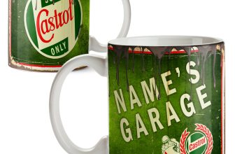 Personalised CASTROL MUG Oil Can Retro Car Garage Mechanic Cup Dad Gift OCM03
