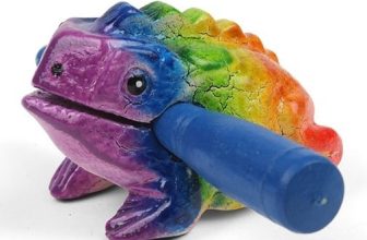 Frog Guiro Rainbow Musical Percussion Instrument Wooden Hand Carved Fair Trade
