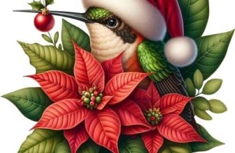 Christmas Flower Humming Bird Wall Art Bedroom Car Vinyl Sticker Decal 6 Sizes