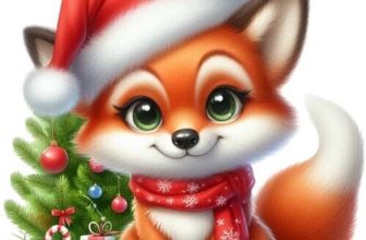 Colour Christmas Fox Wall Art Bedroom Nursery Decor Vinyl Sticker Decal 6 Sizes