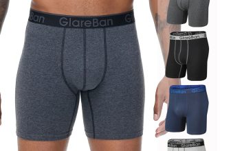 4x Mens Boxer Shorts Mid-Long Trunks Cotton Underwear Soft Breathable Underpants