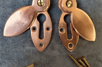 Pair of Reclaimed Copper Key Covers & Escutcheons  – multiple available