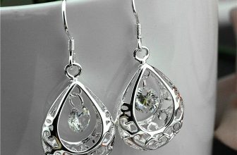 1 Pair Silver Color Hollow Drop Dangle Earrings Vintage Style Fashion Jewelry
