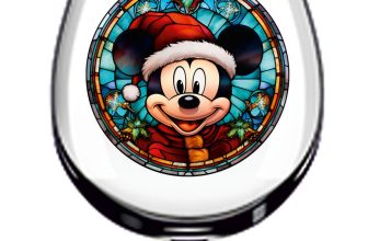 12x Christmas Mickey Mouse Vinyl Sticker Decal Craft Envelope Seal Wine Glass