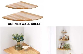 CORNER STORAGE SHELF NATURAL WALL MOUNTED WOOD WOODEN UNIT SHELVES HOME OFFICE