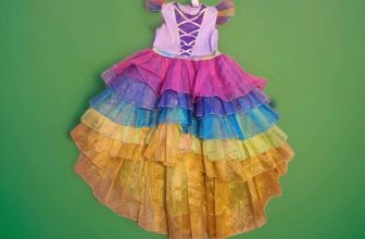Rainbow Princess Dress Girls Size 8-10 Halloween Costume Dress-Up Dramatic Play