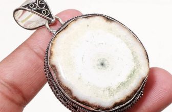 White Moss Agate Gemstone Pendant Handmade Antique Vintage Jewelry 2.40″ VP 2659