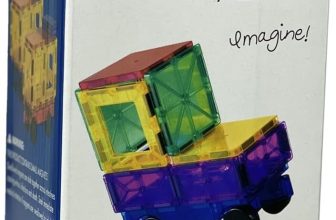 Mag-Genius Tiles Car Truck Train Magnet Building Tile Toy Add On, Red/Blue