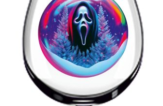 12x Colourful Christmas Ghost Face Vinyl Sticker Decal Envelope Seal Wine Glass