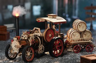ROKR 3D Wooden Puzzle Steam Engine Mechanical Teens Birthday Gift
